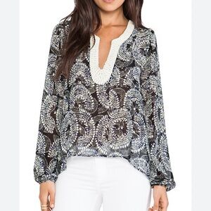 Anthropologie (Magnolia Grace)Black and White Patterned Blouse